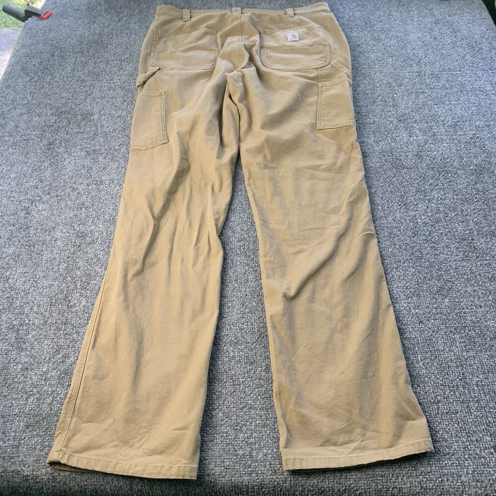 Carhartt Jeans Womens 12 Tall (34x34) Brown Carpenter Utility Loose Fit BN2080-W